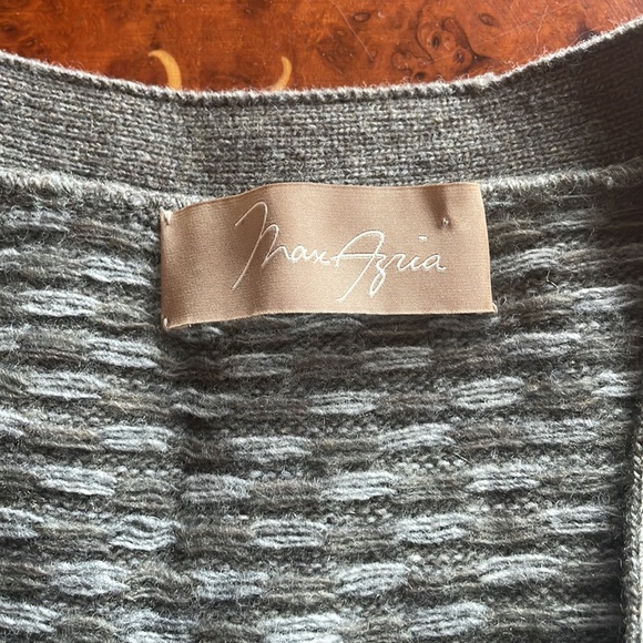 MAX AZRIA SzM grandpa gray intarsia cardigan - Picture 2 of 4